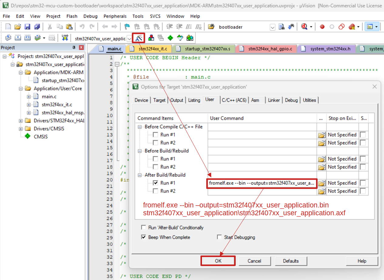 generating-binary-file-using-keil-mdk