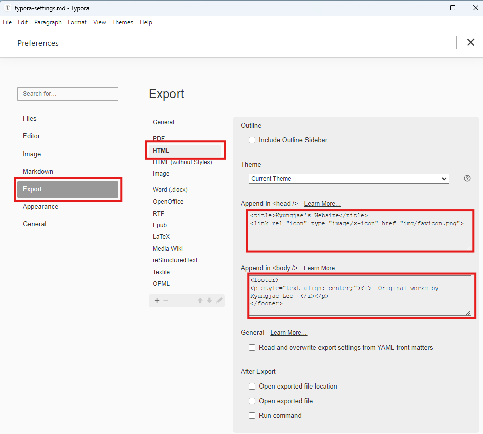 export-html